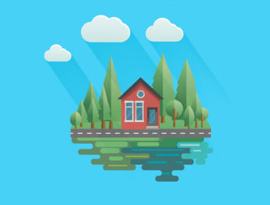 Maison dans une forêt