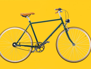 Vélo sur fond jaune