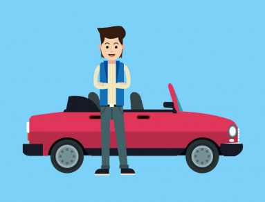 Un jeune conducteur avant de prendre la route