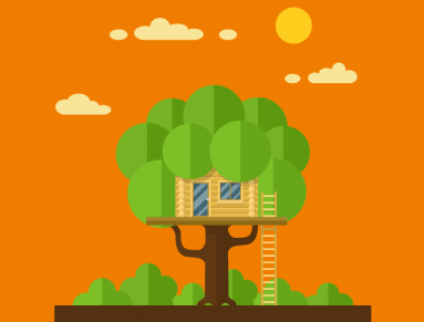 illustration d'un arbre sur fond orange
