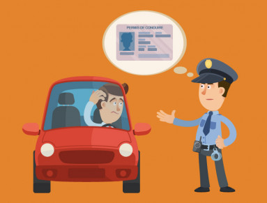Un policier demande à un conducteur son permis de conduire lors d’un contrôle routier.