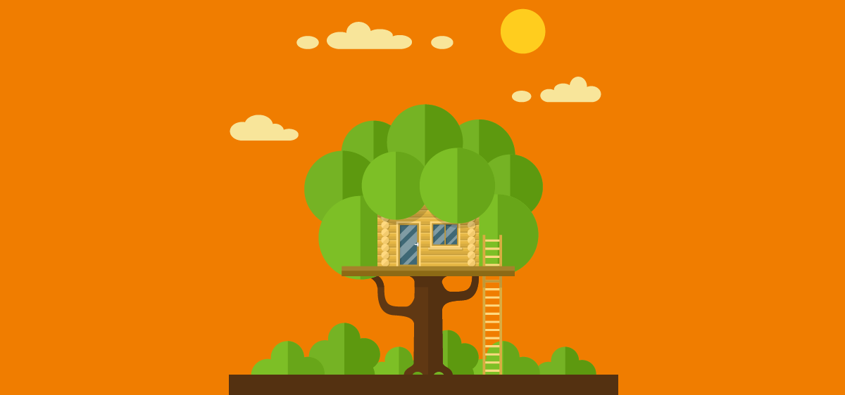 illustration d'un arbre sur fond orange